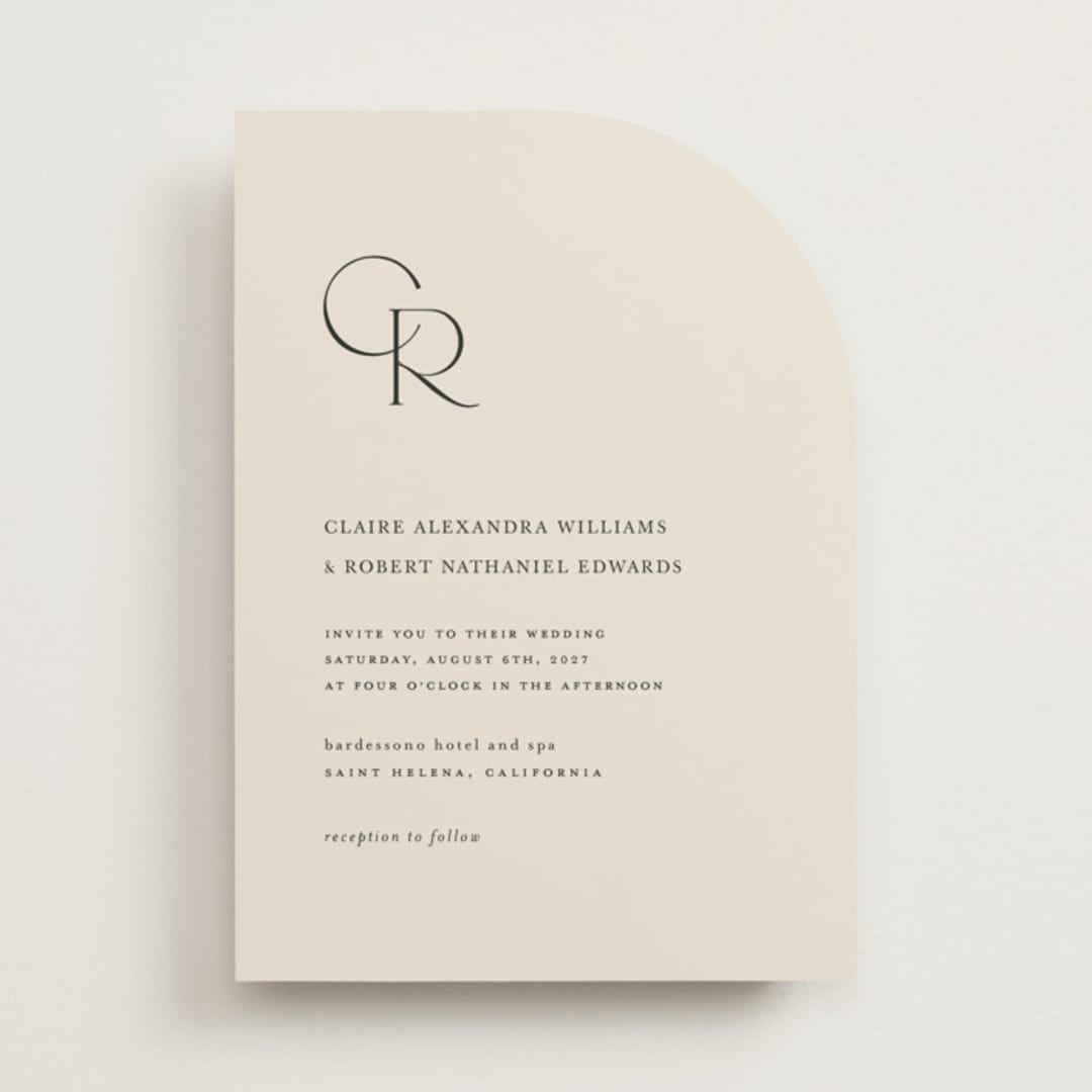 "Edge" - Wedding Invitations in Linen by Kelly Schmidt - Front