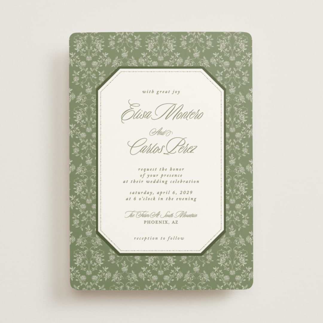 "Vintage Garden" - Wedding Invitations in Forest by Sherley Ferreira - Front