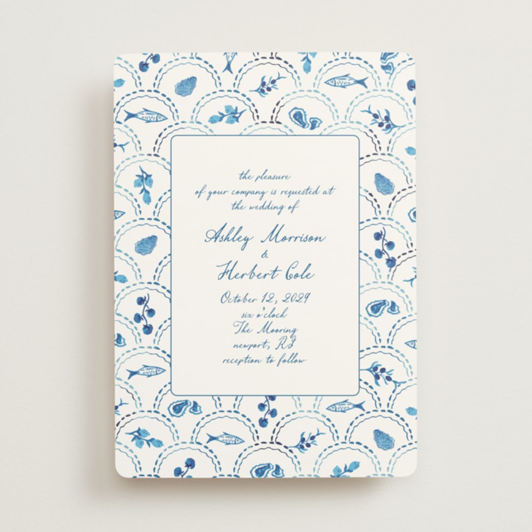 "Positano" - Wedding Invitations in Cerulean by Tamara Hilje - Front