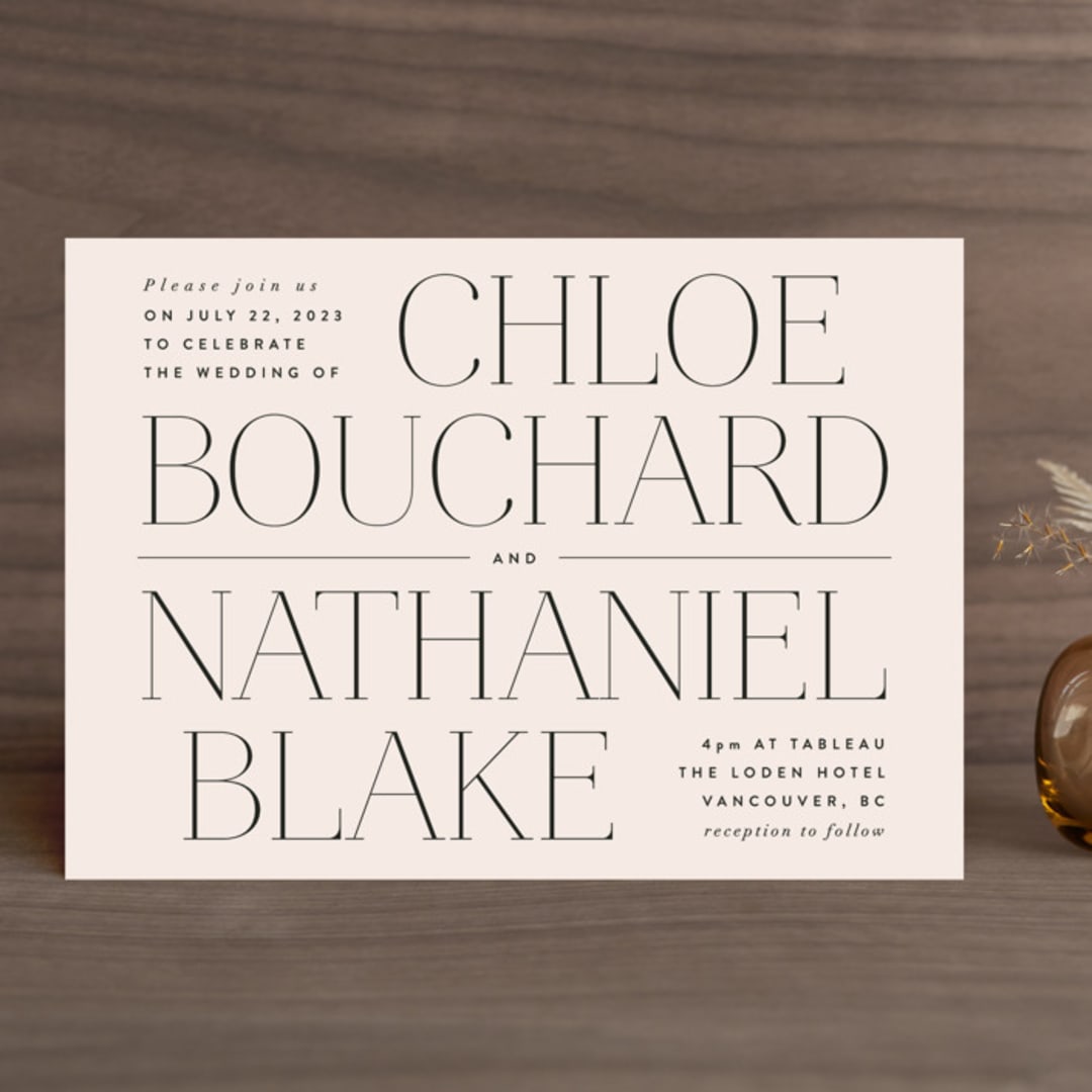 "Landscape" - Wedding Invitations in Champagne by Kelly Schmidt - Front