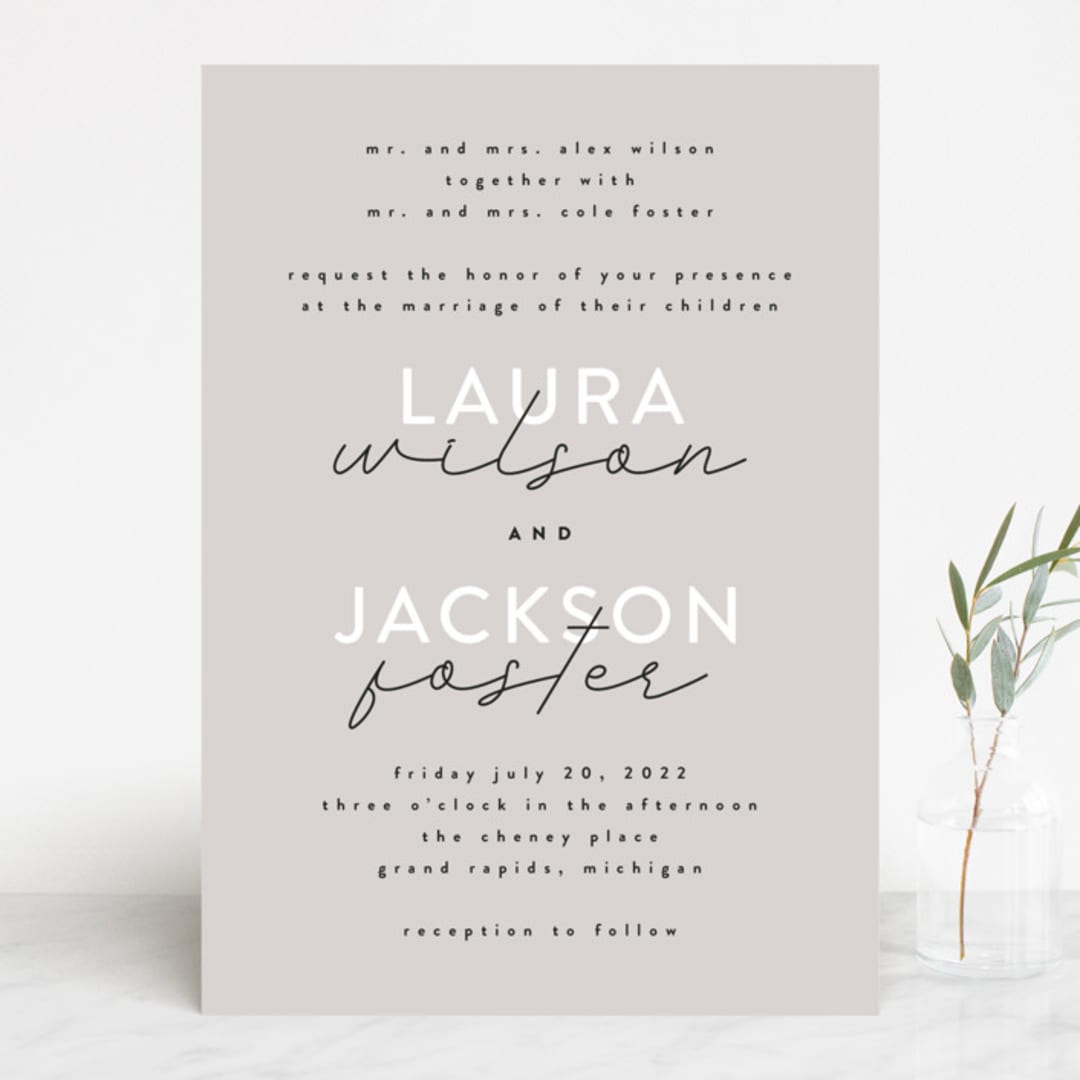 "Styled" - Wedding Invitations in Fog by Pixel and Hank - Front