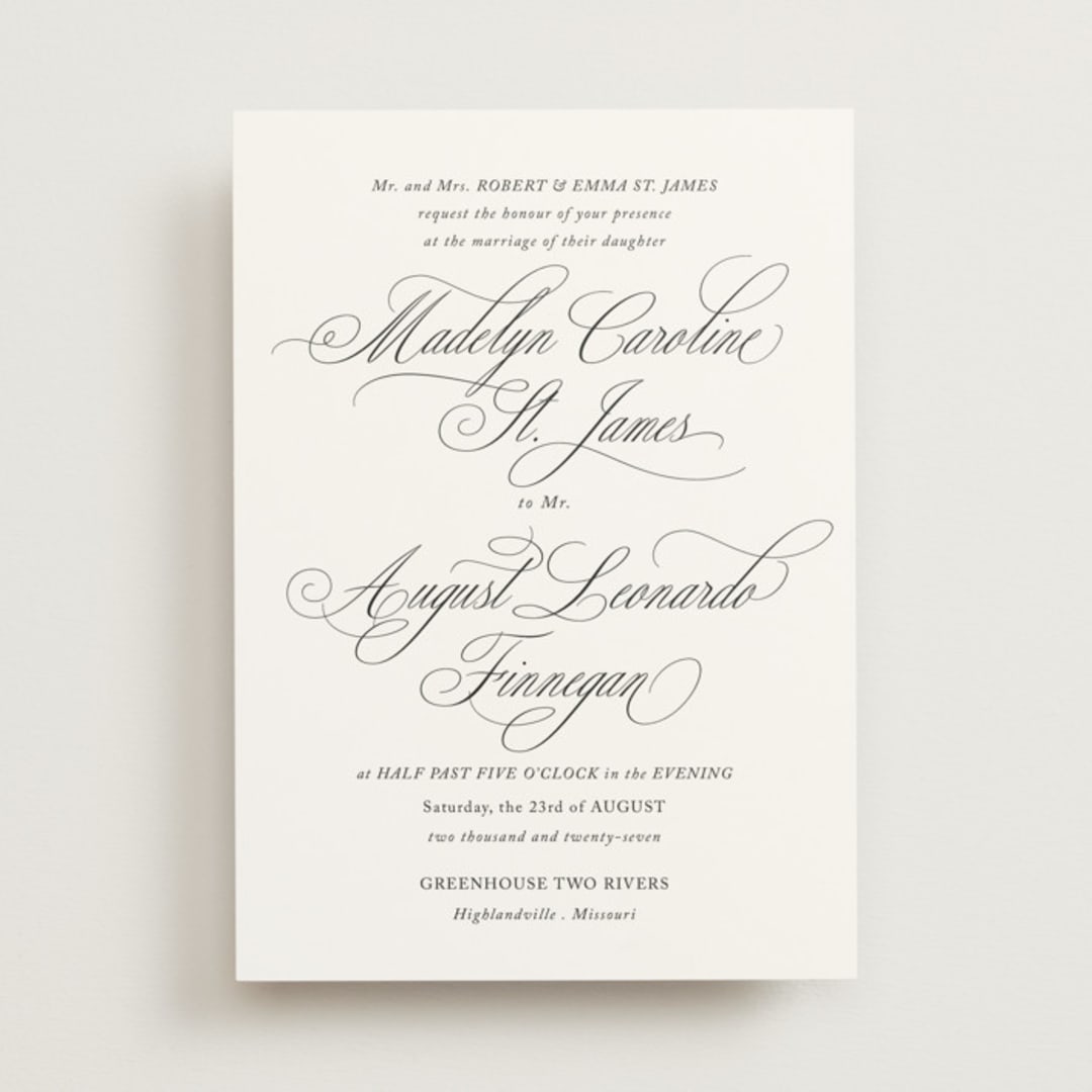 "When I Fall In Love" - Wedding Invitations in Snow Bright by Design Lotus - Front