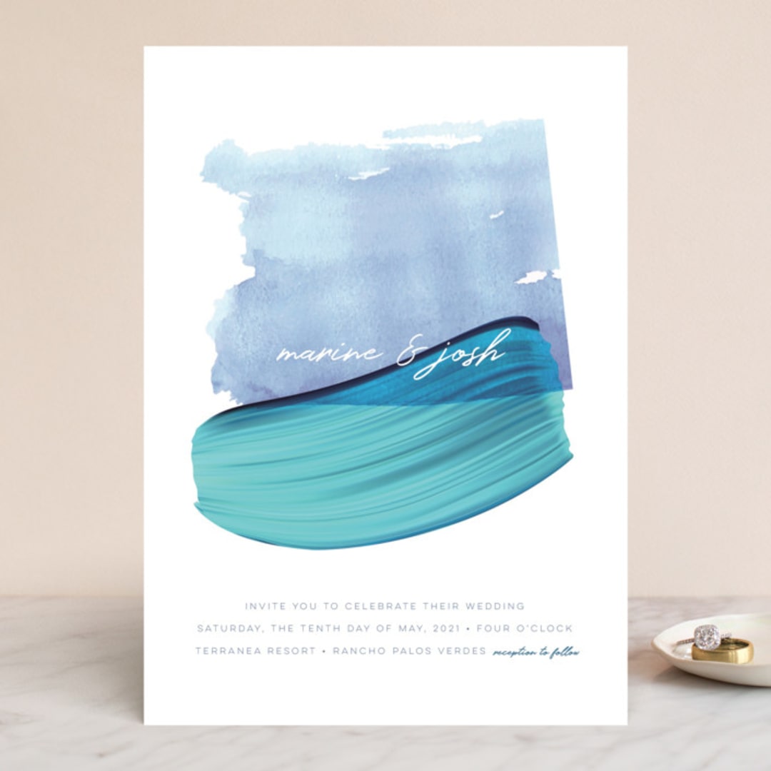 "Marine" - Wedding Invitations in Wave by kelli hall - Front