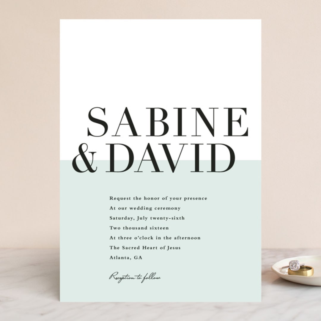 "So Fresh" - Wedding Invitations in Mint by Stacey Meacham - Front