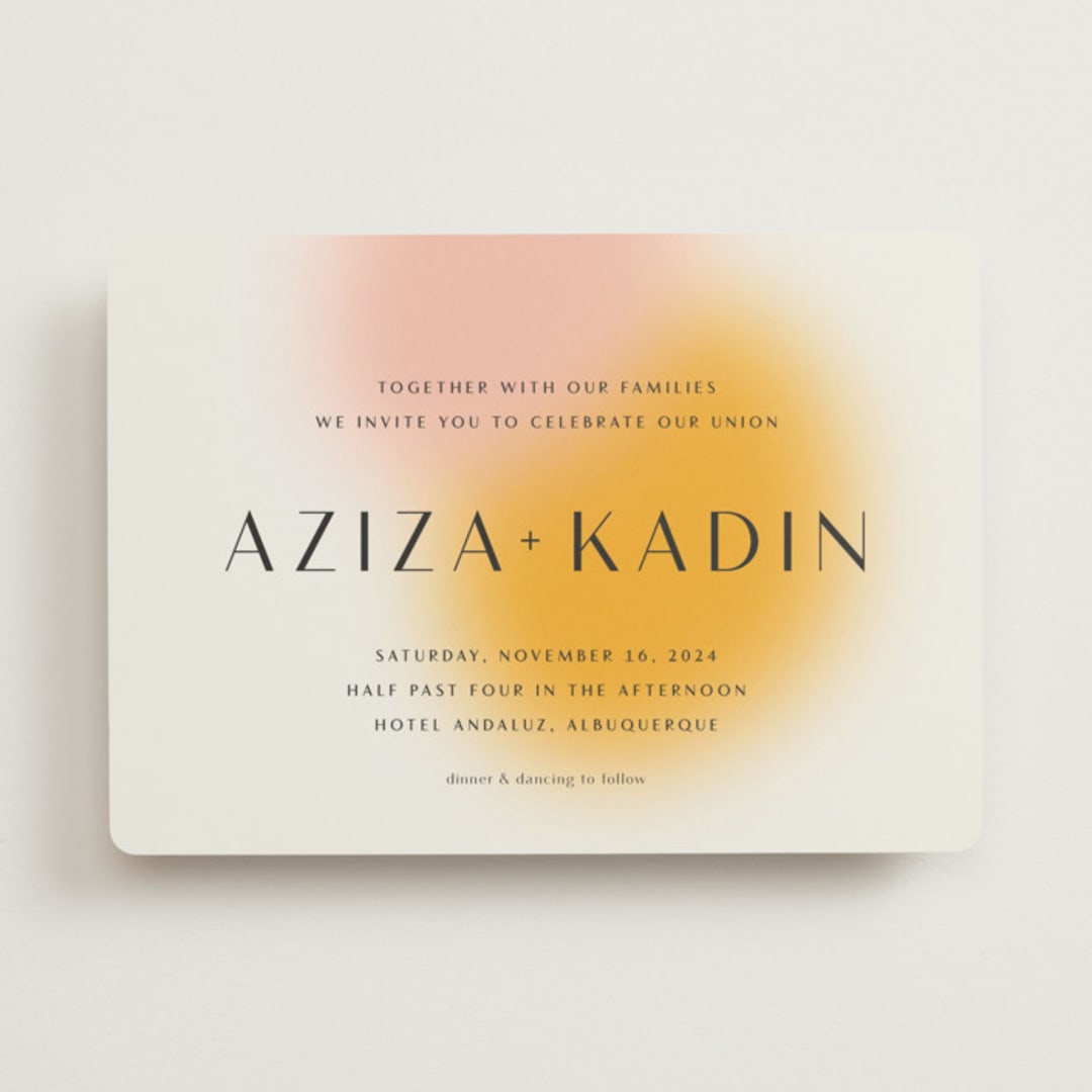"Blend" - Wedding Invitations in Honeysuckle by Sarah Lenger - Front
