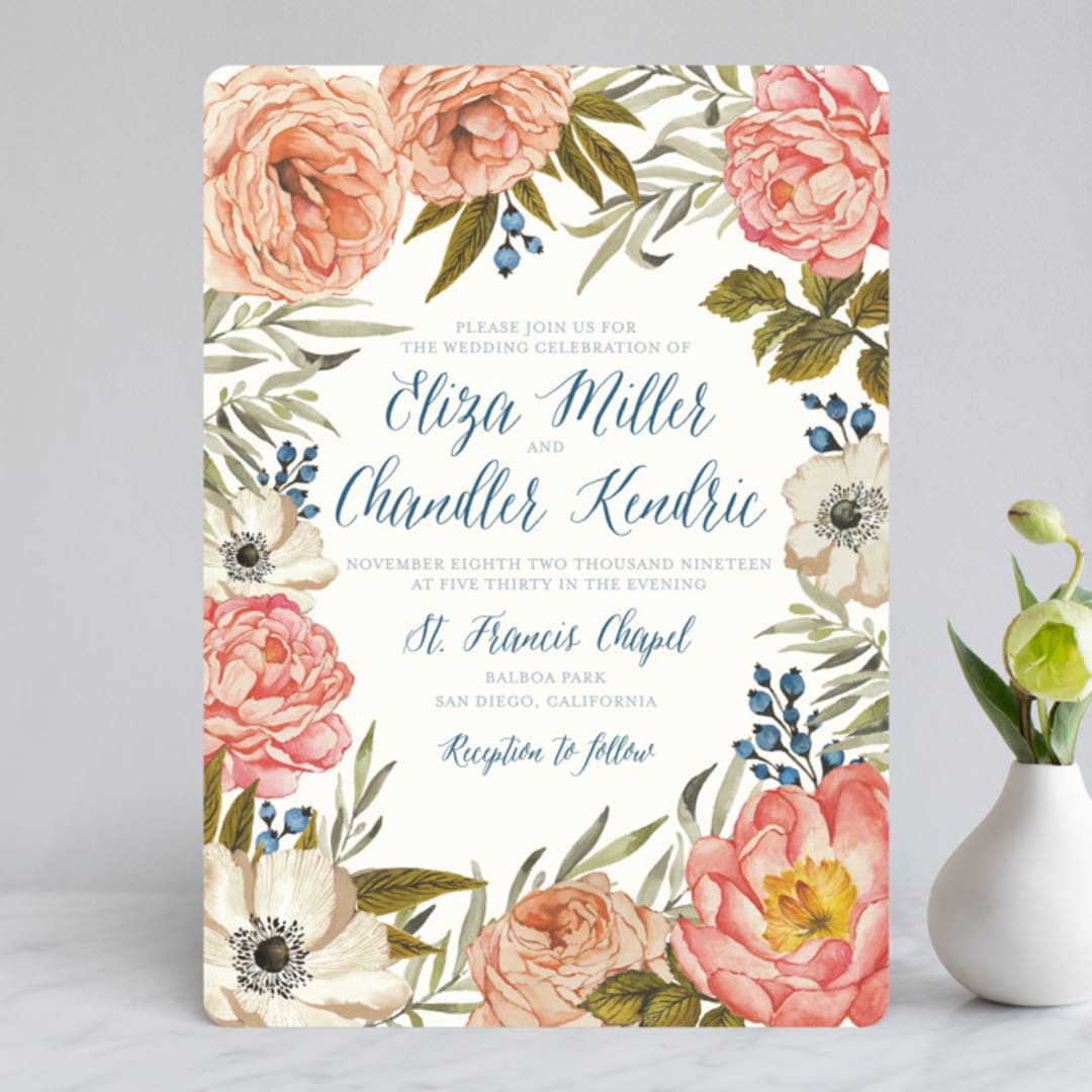 "Garden Rose" - Wedding Invitations in Garden Rose by Wildfield Paper Co - Front