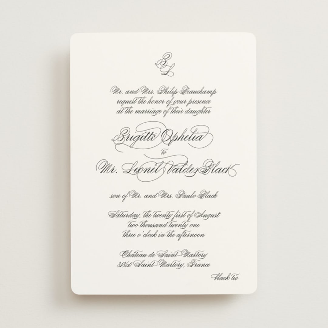 "One and Only" - Wedding Invitations in Classic Bride by Design Lotus - Front