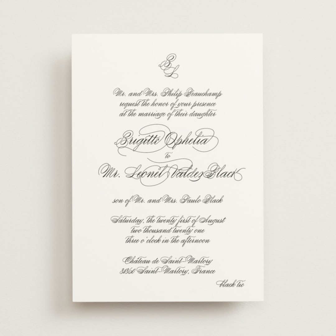 "One and Only" - Wedding Invitations in Classic Bride by Design Lotus - Front