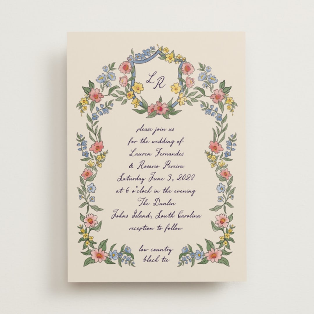"A wedding in Low Country" - Wedding Invitations in Cornflower by Chris Griffith - Front