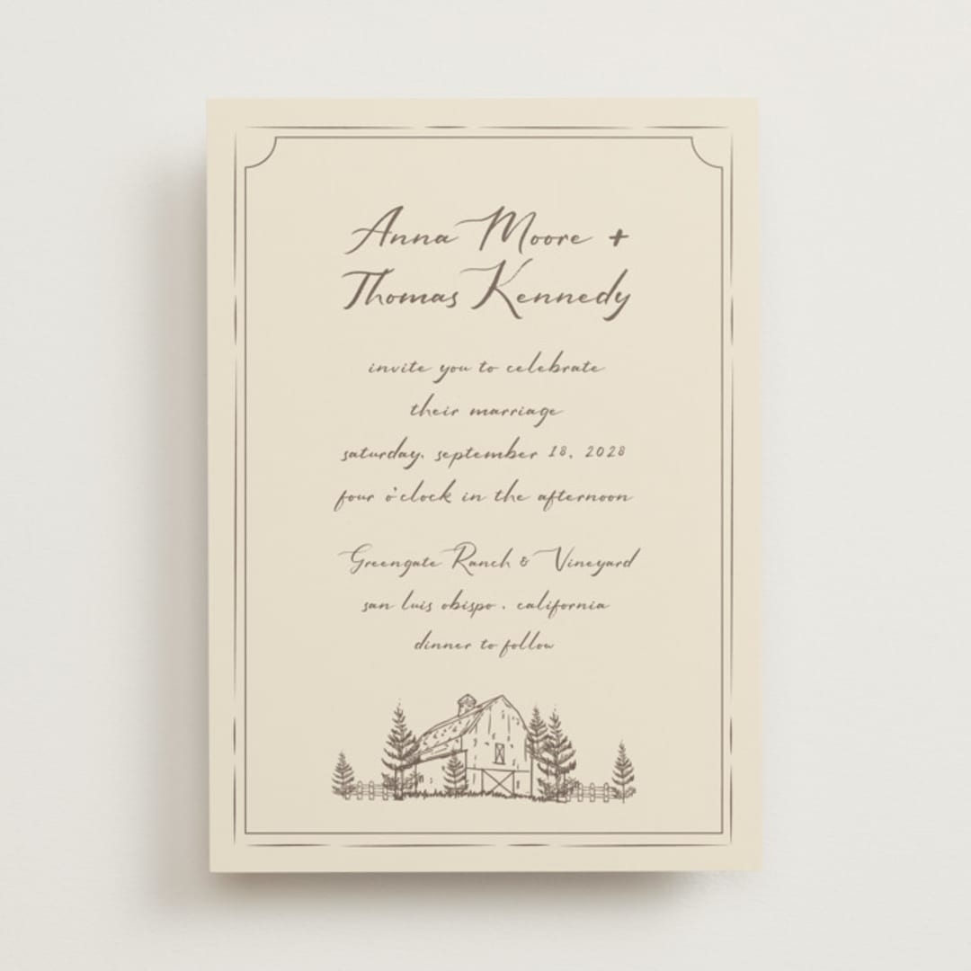 "Southern Soul" - Wedding Invitations in Latte by Sherley Ferreira - Front