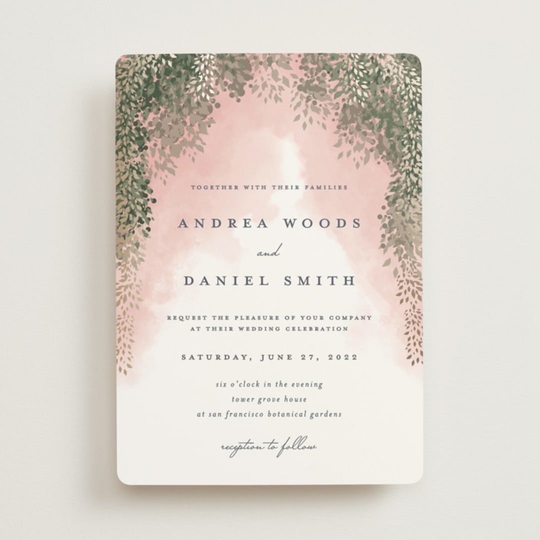 "veil sweet" - Wedding Invitations in Blush by Cass Imagines - Front