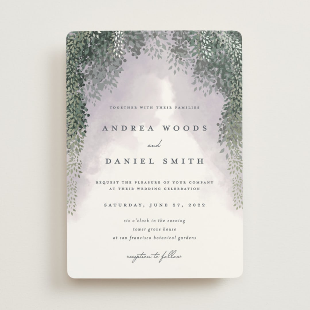 "veil sweet" - Wedding Invitations in Lavender by Cass Imagines - Front