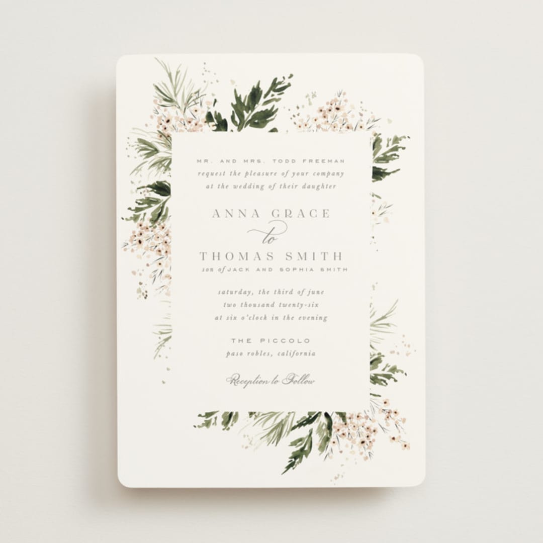 "Grace" - Wedding Invitations in Porcelain by Leah Bisch - Front
