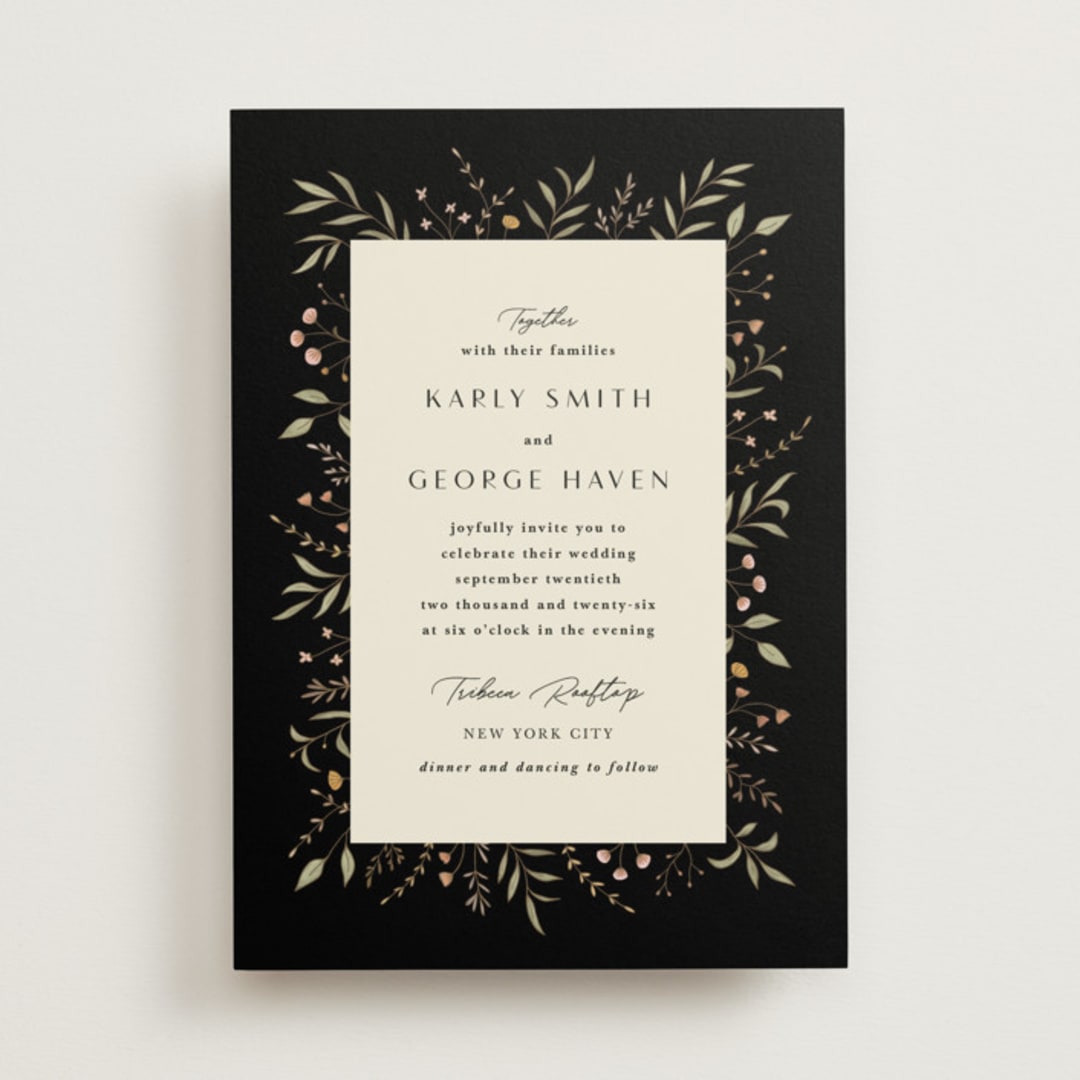 "Garden Moonlight" - Wedding Invitations in Ink by Katherine Moynagh - Front