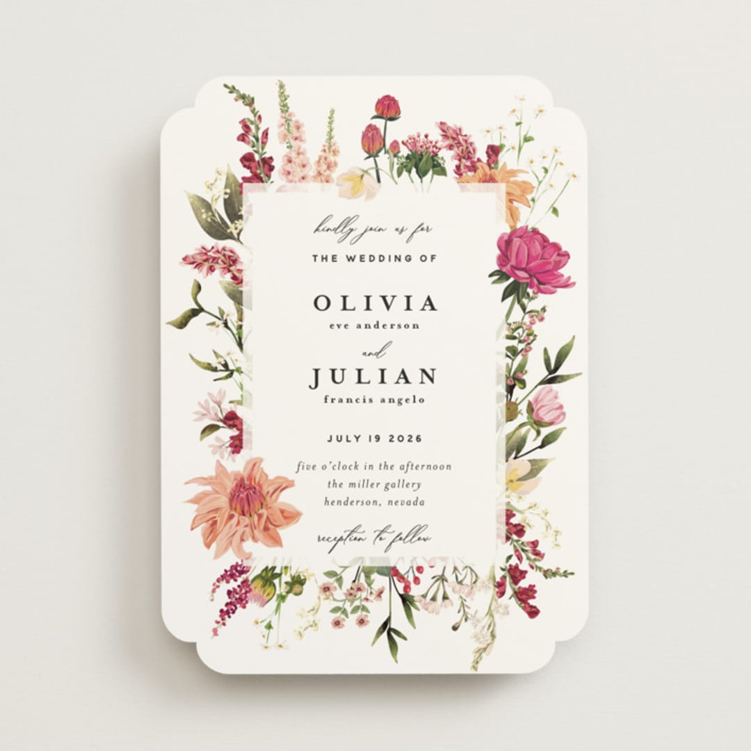 "Lush" - Wedding Invitations in Magenta by Susan Moyal - Front