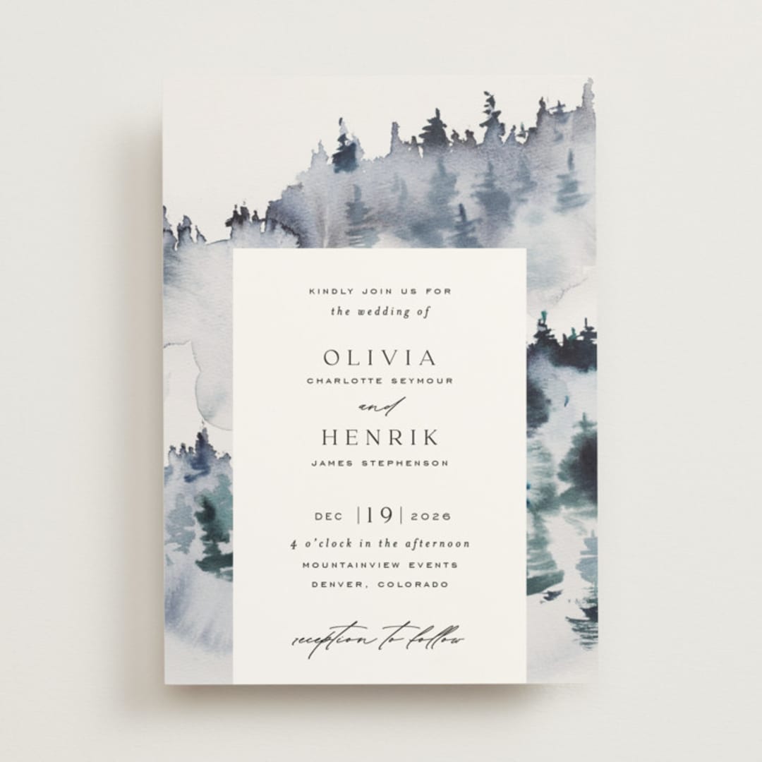 "Airy Mountain" - Wedding Invitations in Air by Janean Hinger - Front
