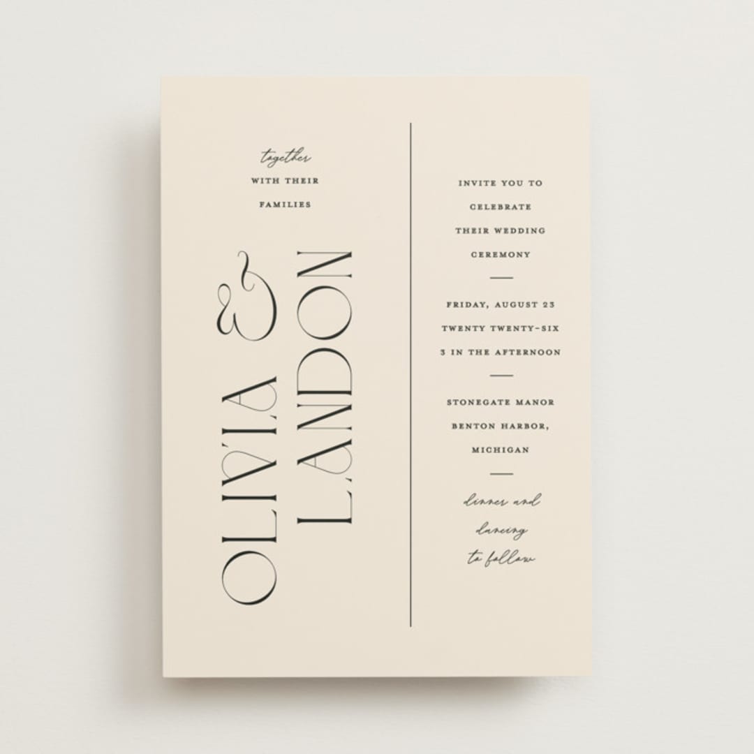 "The Manor" - Wedding Invitations in Buff by Pixel and Hank - Front