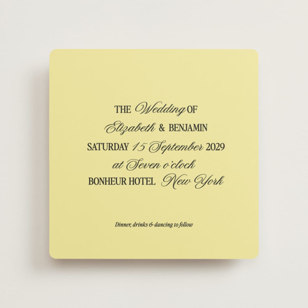 "The Eternal" - Wedding Invitations in Butter by Helena Vitto - Front