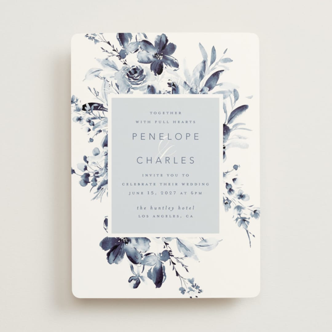 "Love Story" - Wedding Invitations in Indigo by Leah Bisch - Front