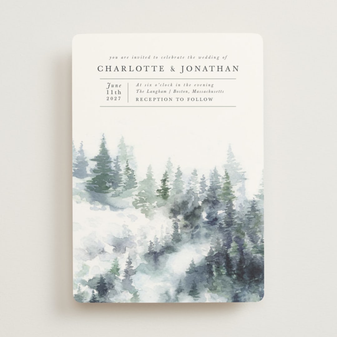 "painted woods" - Wedding Invitations in Rain by Anne Kostecki - Front
