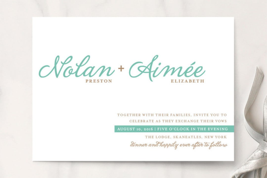 "Raising the Bar" - Wedding Invitations in Turquoise by R studio - Front