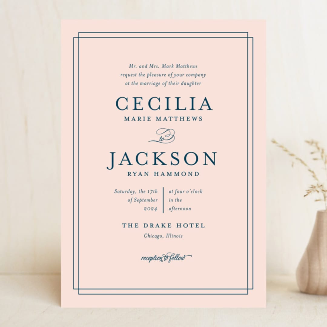 "Chic Gala" - Wedding Invitations in Cotton Candy by Kimberly FitzSimons - Front