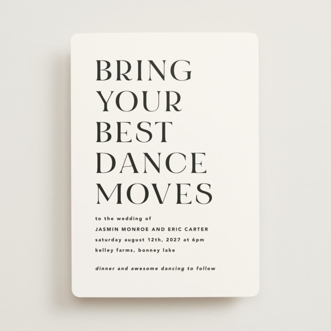 "dance moves" - Wedding Invitations in Tuxedo by Angela Garrick - Front