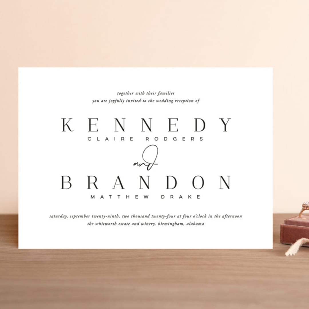 "The Space Between" - Wedding Invitations in Sugar by Jessica Williams - Front