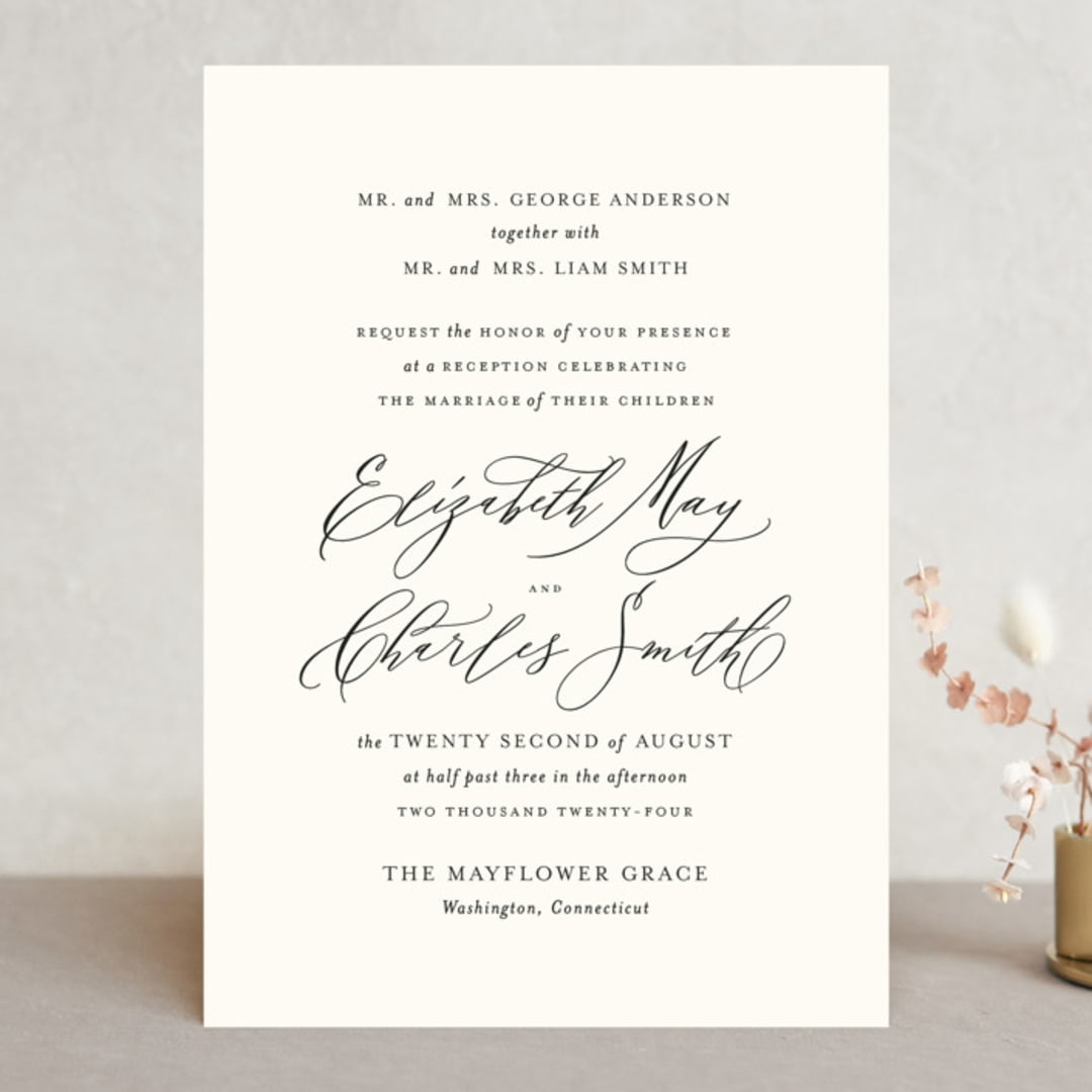 "Elysium" - Wedding Invitations in Linen by Design Lotus - Front