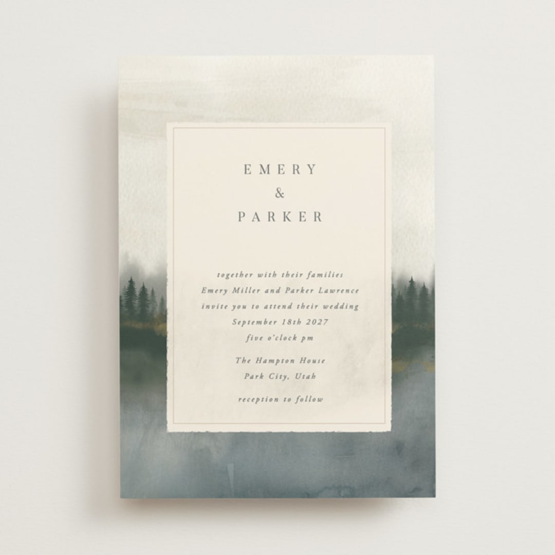 "Lakefront" - Wedding Invitations in Natural by Robert and Stella - Front