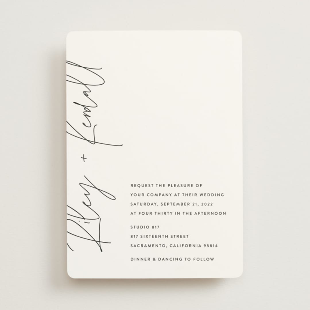 "printed" - Wedding Invitations in Onyx by JoAnn Jinks - Front