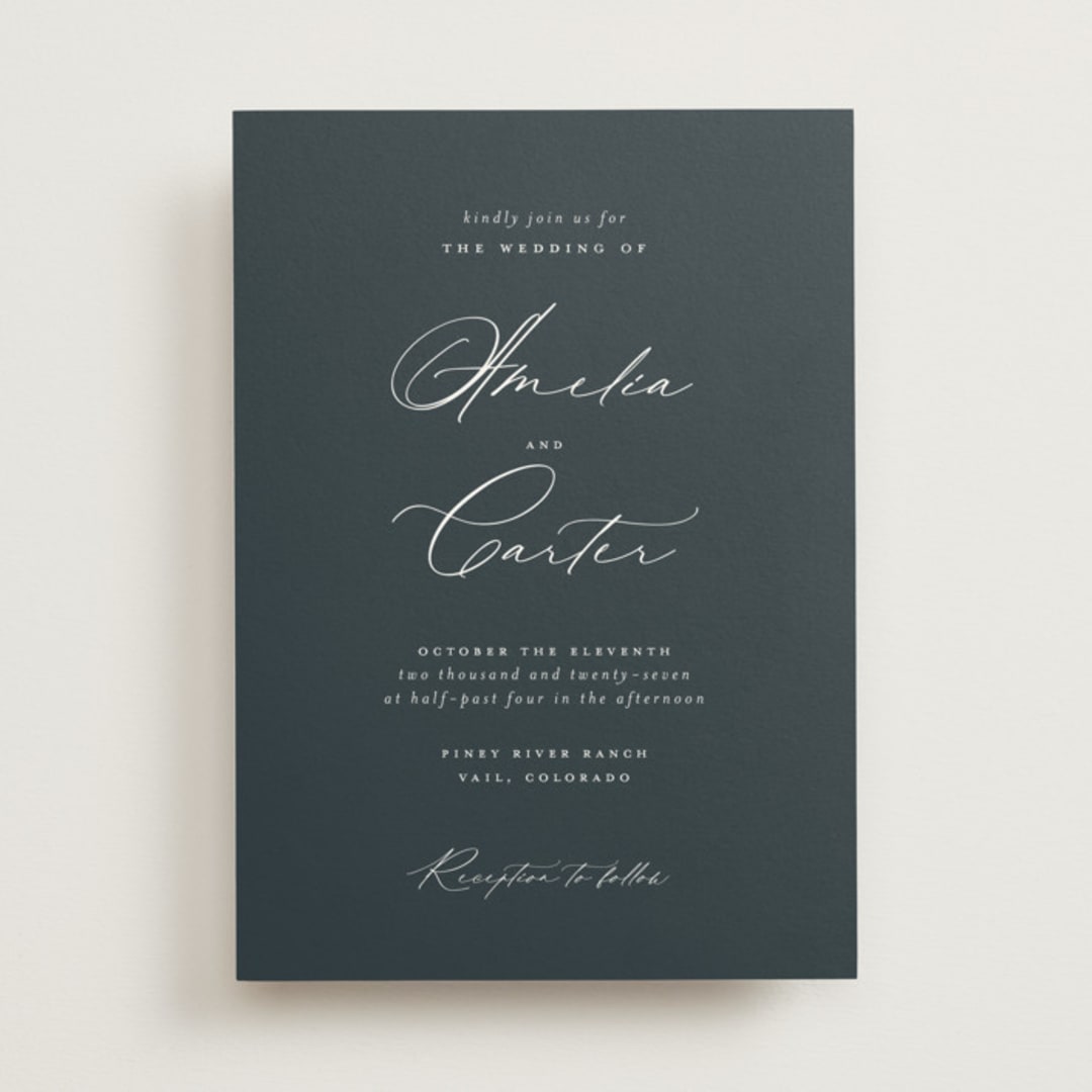"Modern Vintage" - Wedding Invitations in Jade by Emily Betts - Front