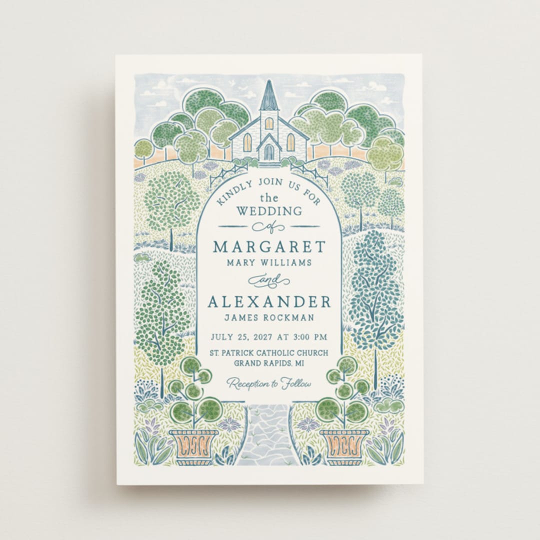 "Going to the Chapel" - Wedding Invitations in Meadow by Paper Sun Studio - Front