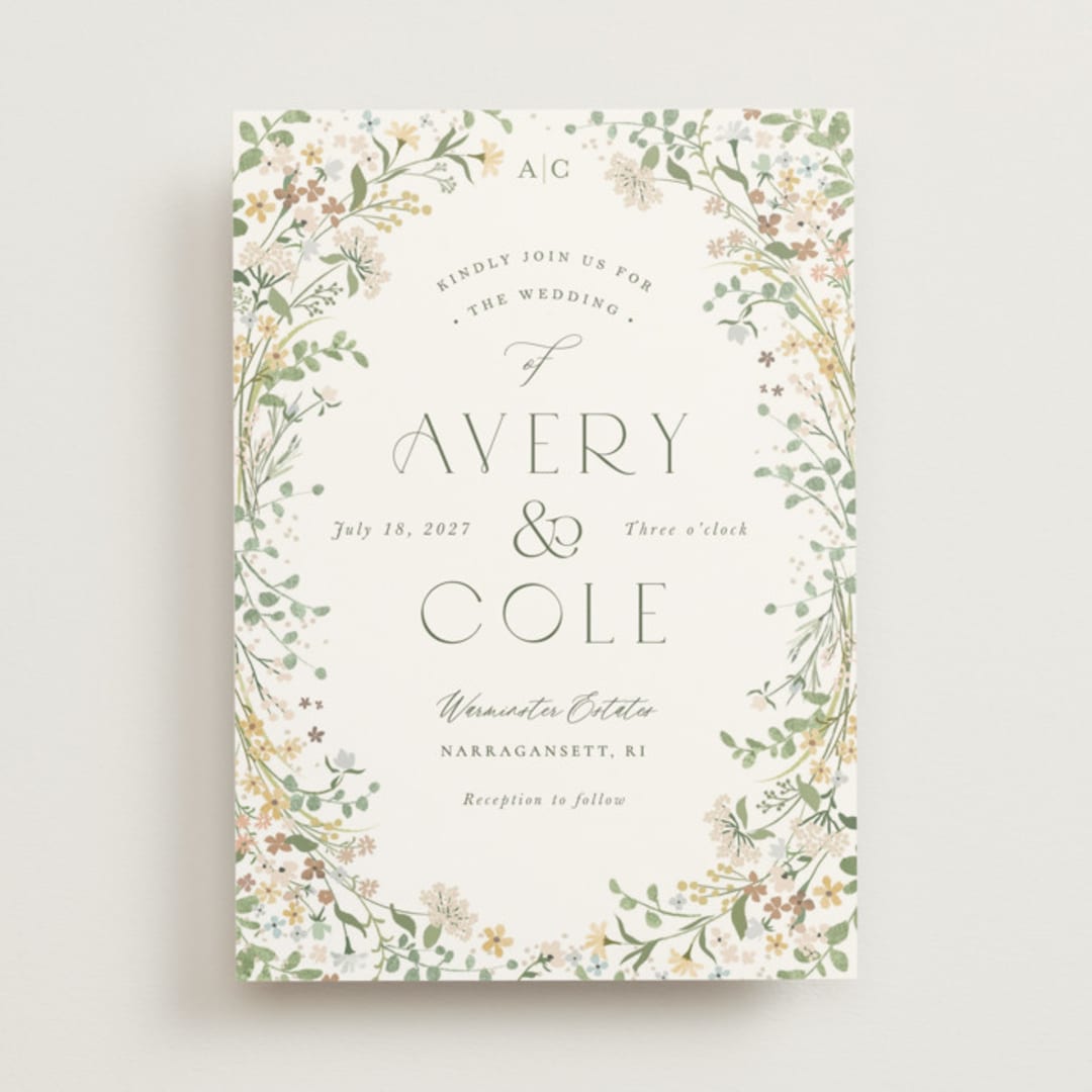 "Avery" - Wedding Invitations in Lemongrass by Jennifer Wick - Front