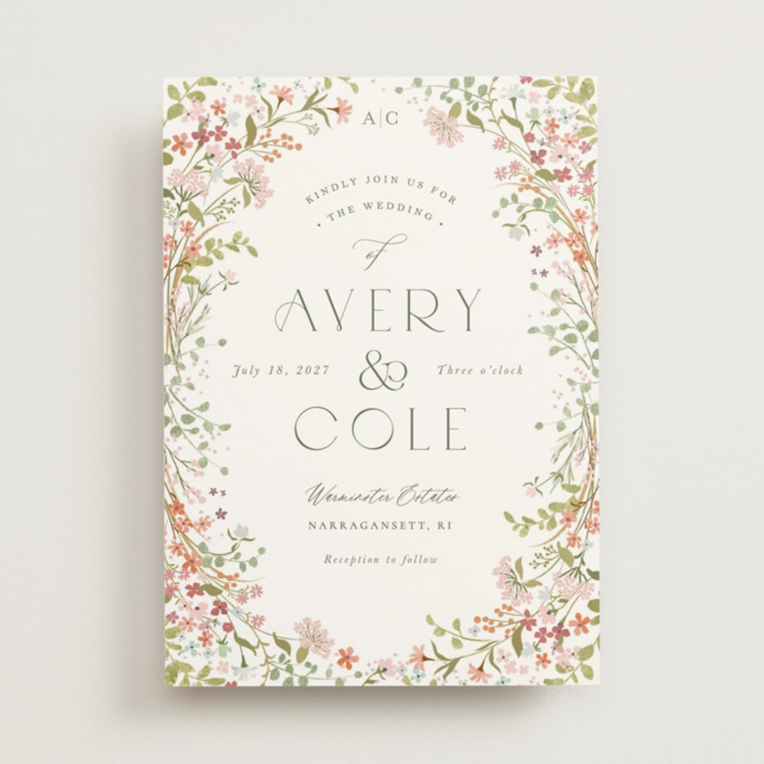 "Avery" - Wedding Invitations in Peony by Jennifer Wick - Front