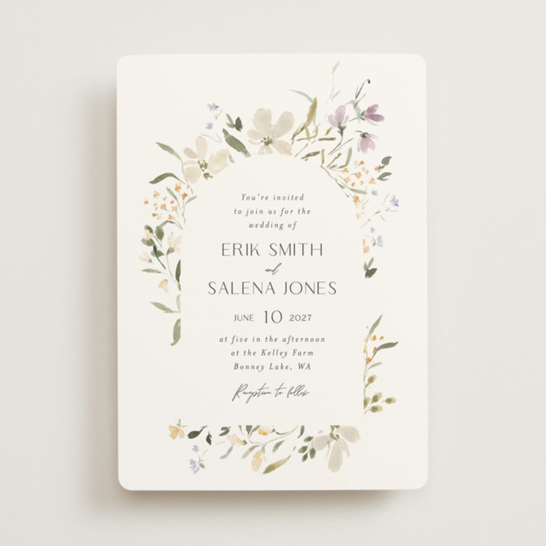 "Aster" - Wedding Invitations in Garden by Itsy Belle Studio - Front