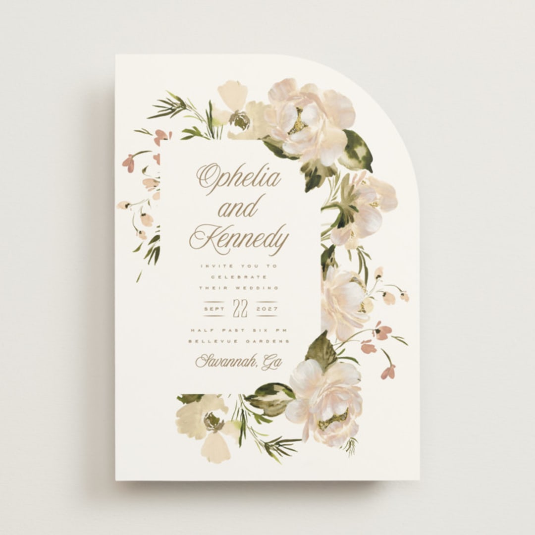 "Felicity" - Wedding Invitations in Pearl by Leah Bisch - Front