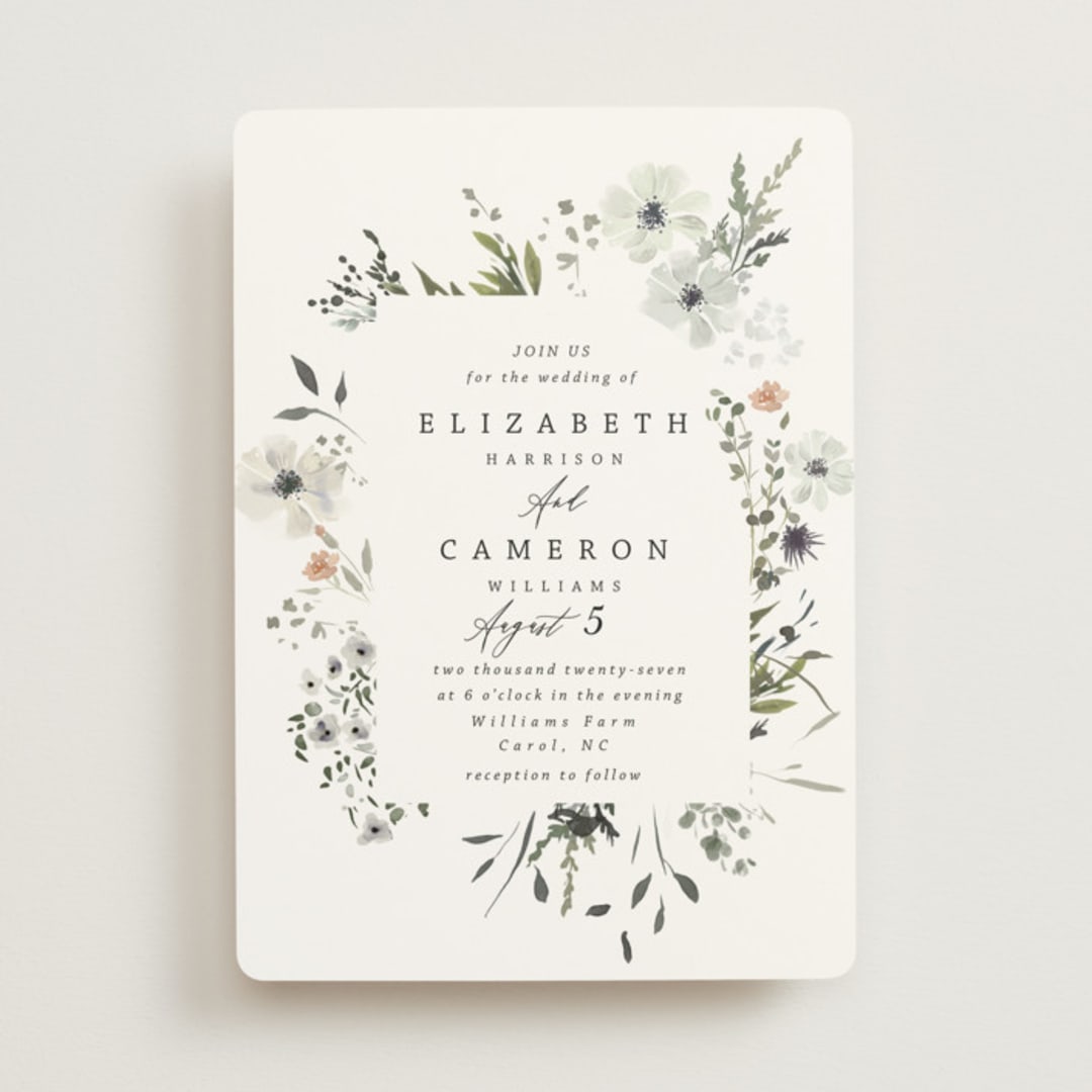 "Wildflower Garden" - Wedding Invitations in Lace by Hannah Williams - Front