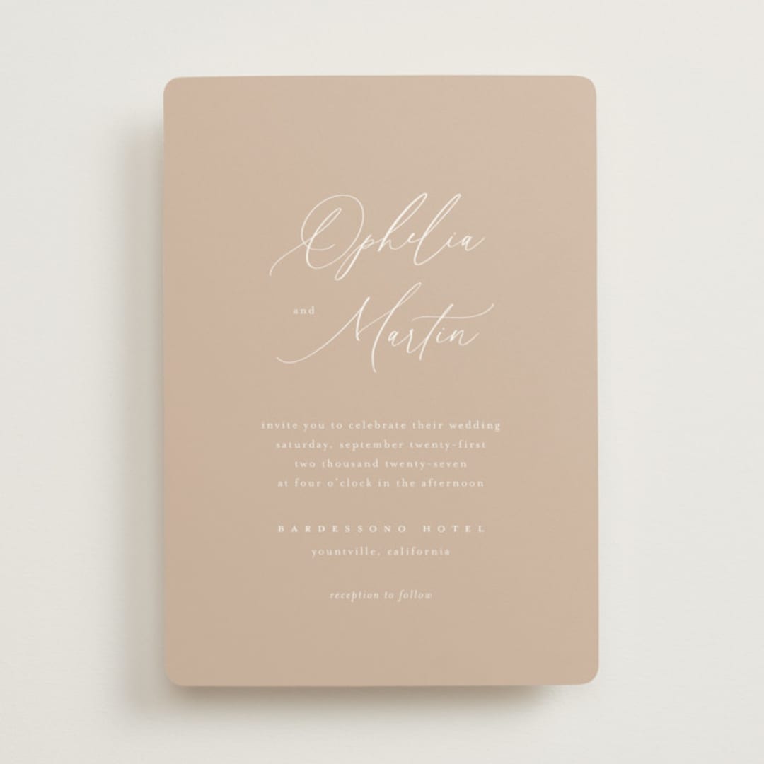 "Ophelia" - Wedding Invitations in Dusty Rose by Kelly Schmidt - Front