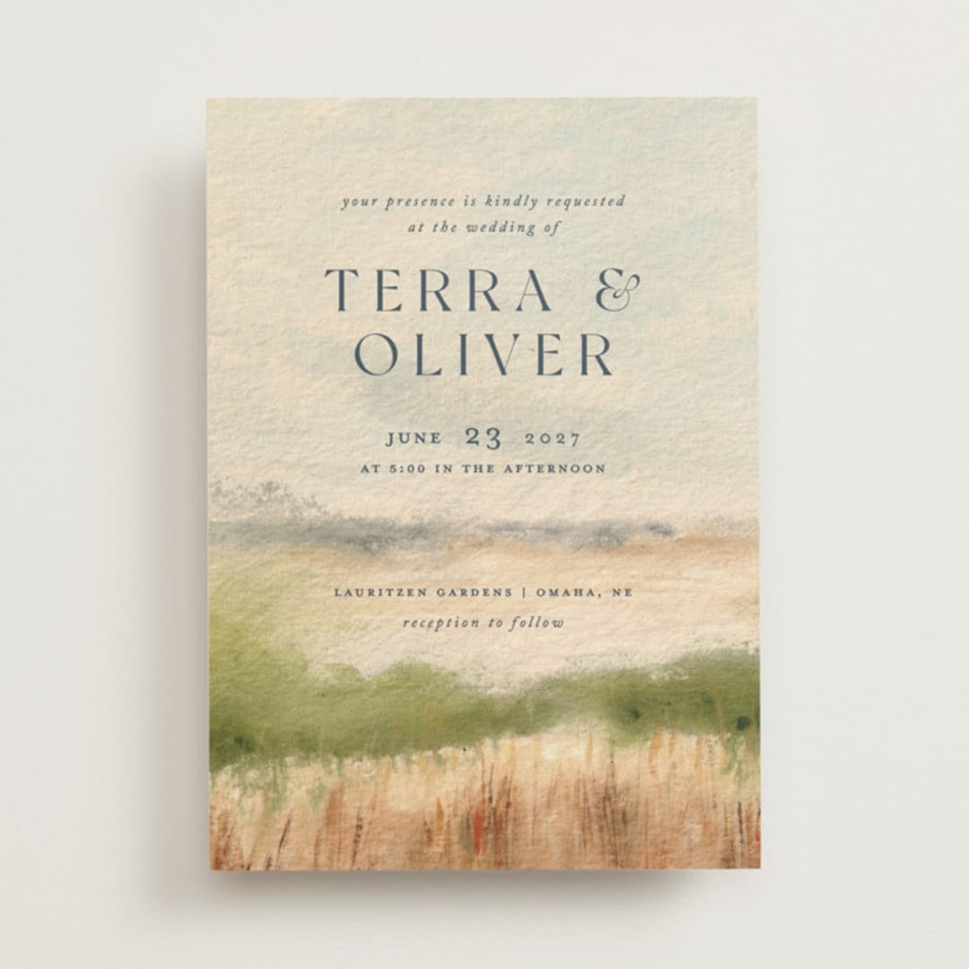 "Bluestem Fields" - Wedding Invitations in Meadow by Holly Whitcomb - Front