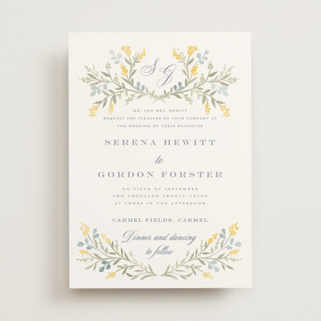"Monogrammed" - Wedding Invitations in Spring by Petra Kern - Front