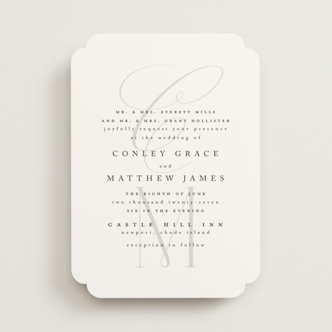 "Conley" - Wedding Invitations in Leaf by Kristie Kern - Front