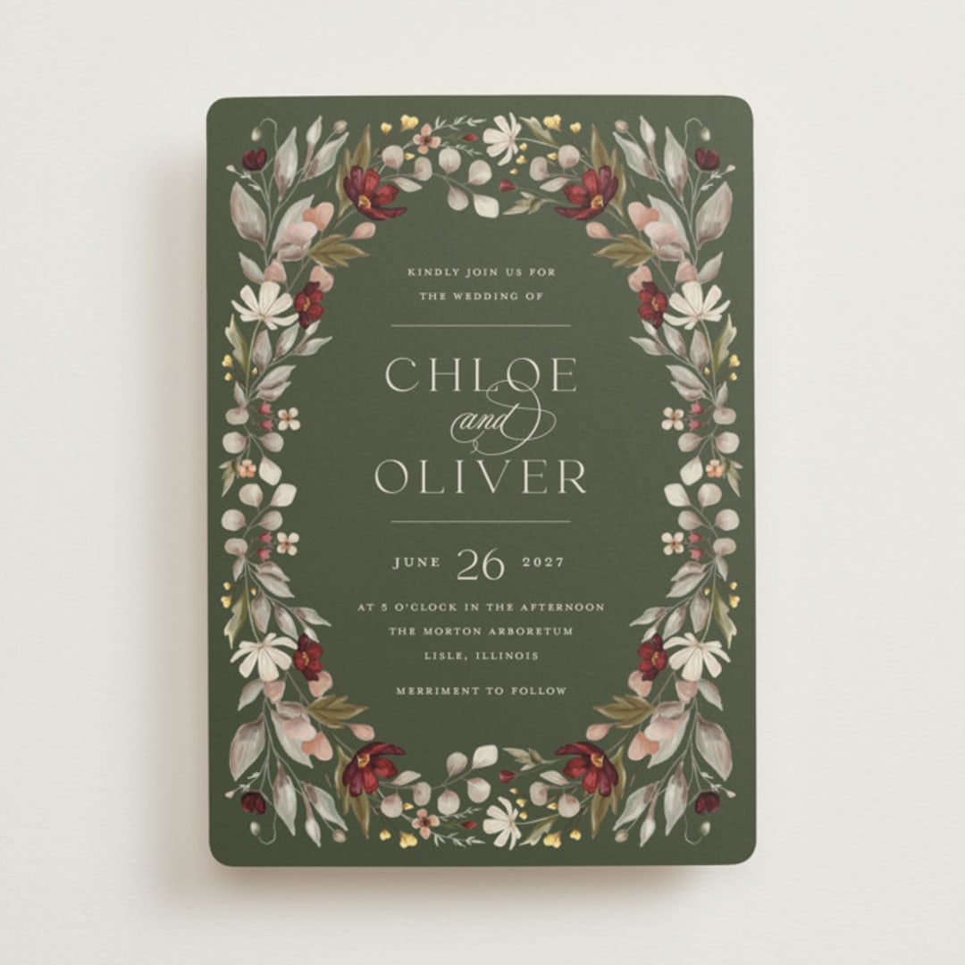 "fleur sauvage" - Wedding Invitations in Vert by Erin Deegan - Front