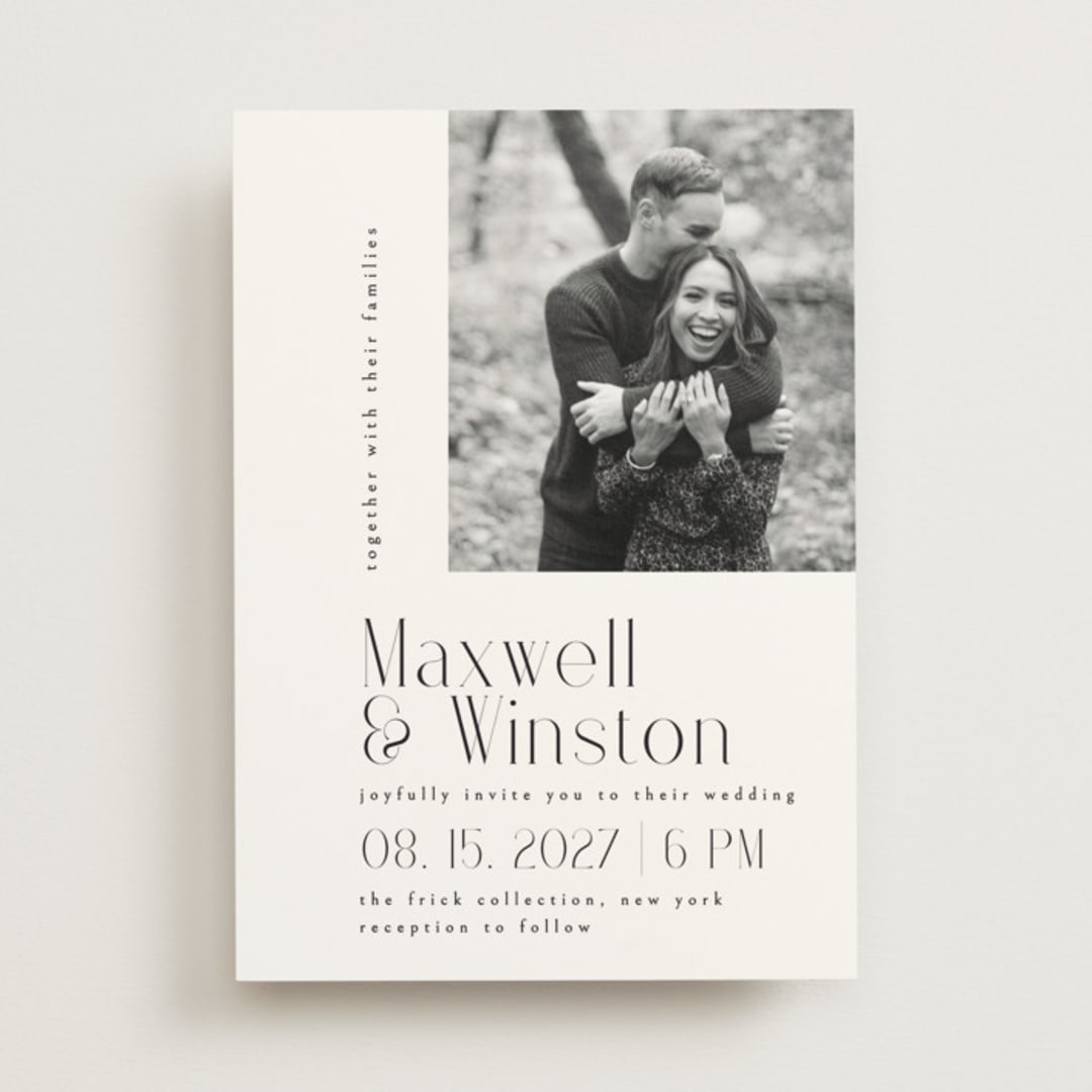 "Wedding Editorial" - Wedding Invitations in Tuxedo by Ana de Sousa - Front