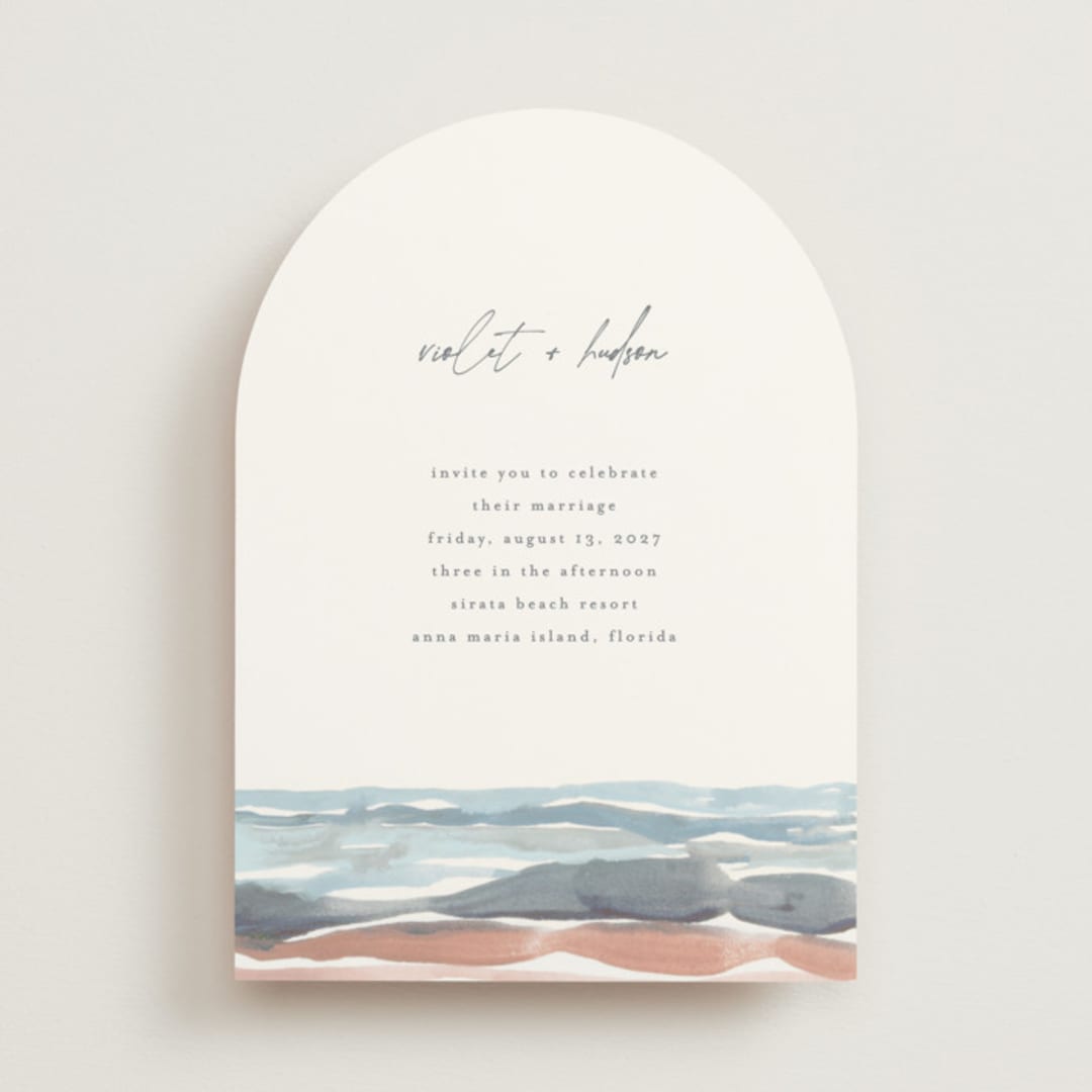 "waves" - Wedding Invitations in Beachy by Pixel and Hank - Front