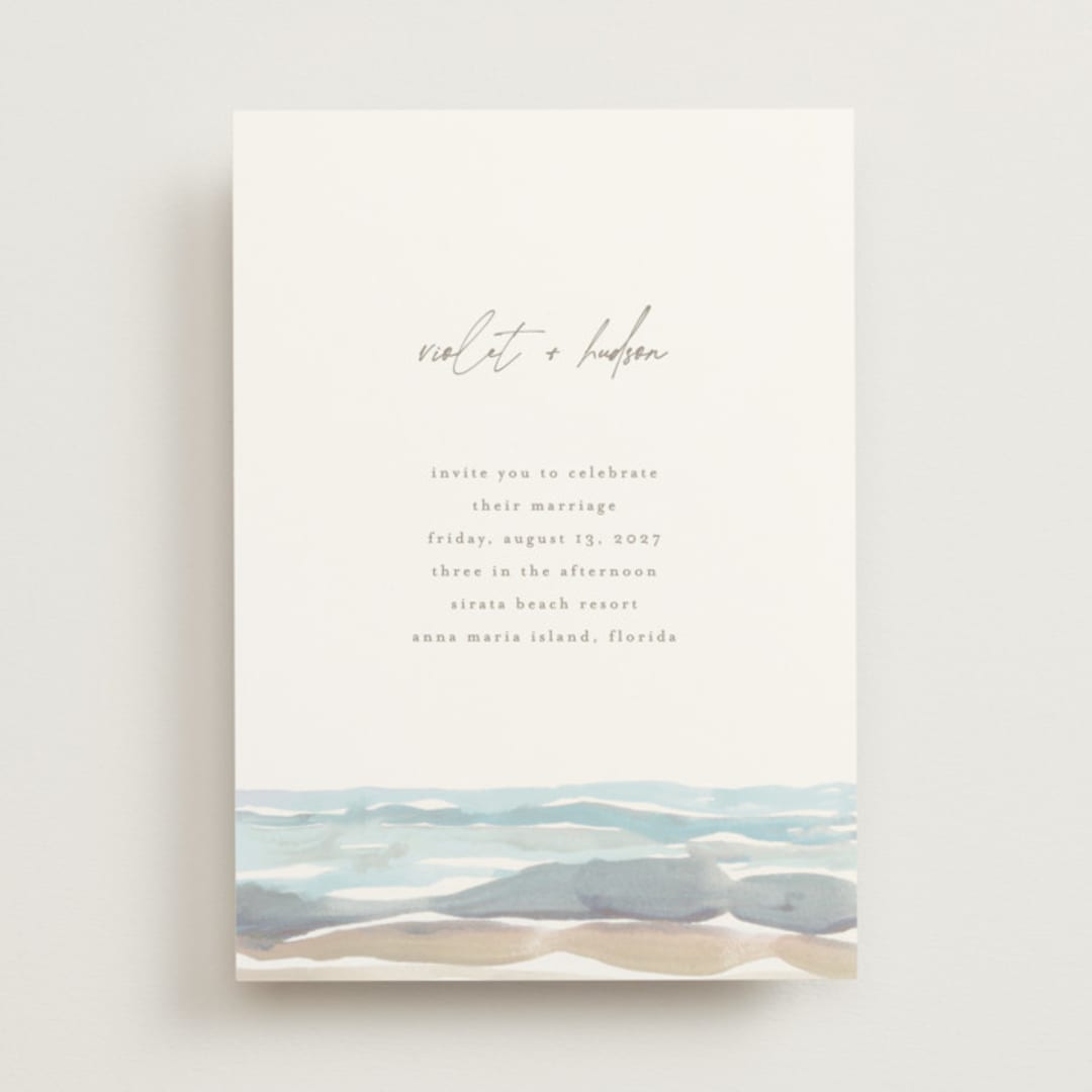 "waves" - Wedding Invitations in Seaglass by Pixel and Hank - Front