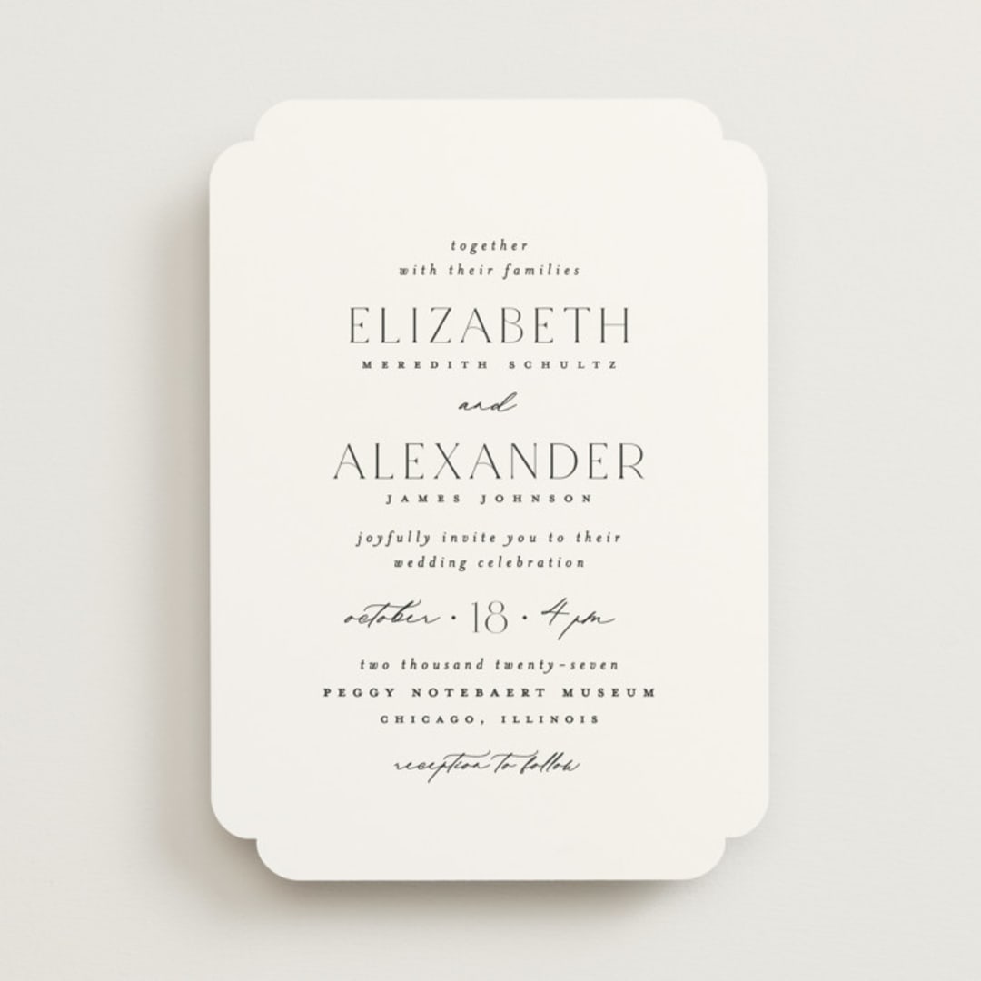 "Grande" - Wedding Invitations in Cotton by Carolyn Nicks - Front
