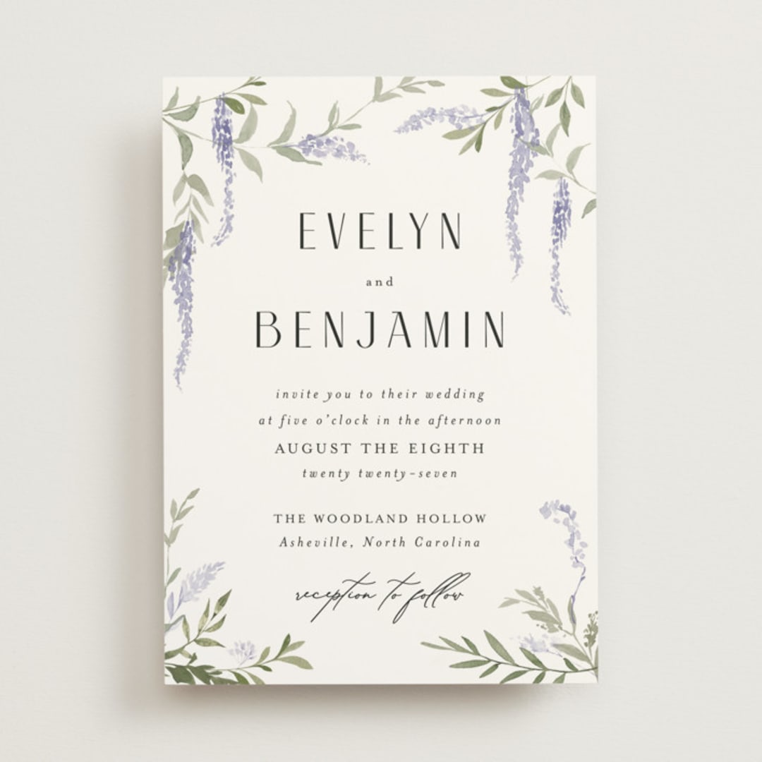 "Enchanted Evening" - Wedding Invitations in Lavender by Design Lotus - Front
