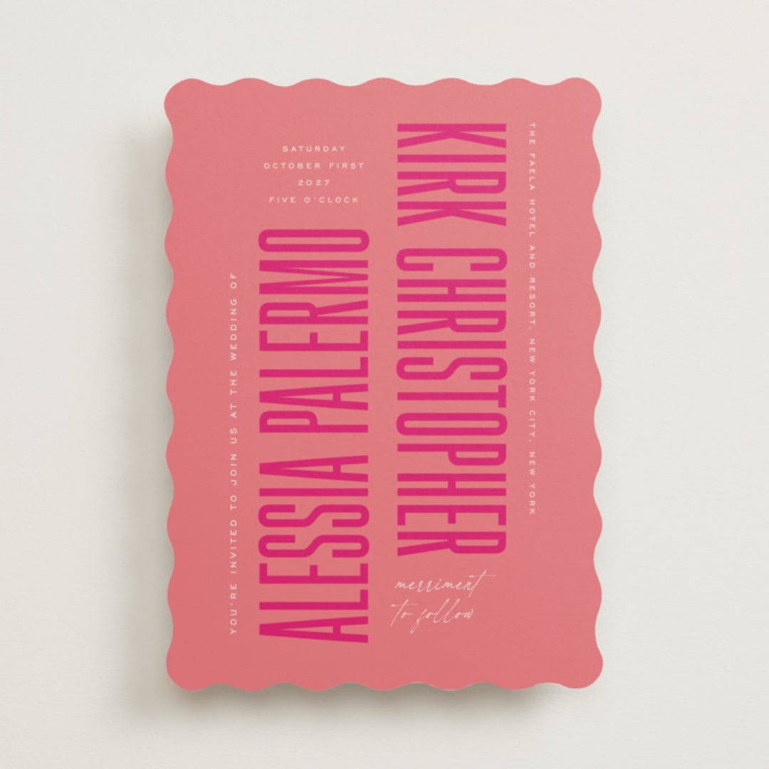 "Pop Romance" - Wedding Invitations in Fruit Punch by Ashley DeMeyere - Front