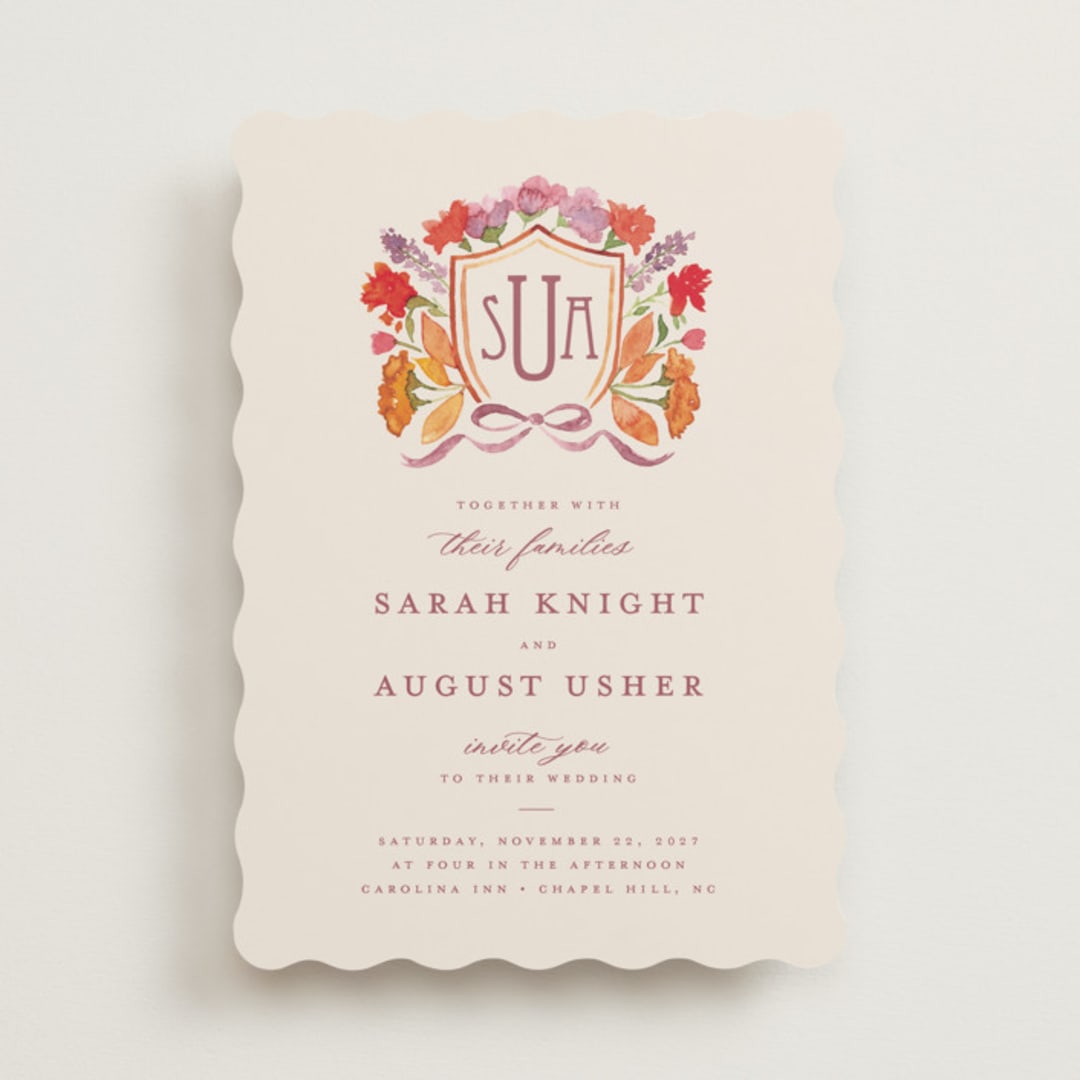 "Crest Fall" - Wedding Invitations in Autumn by Pink House Press - Front